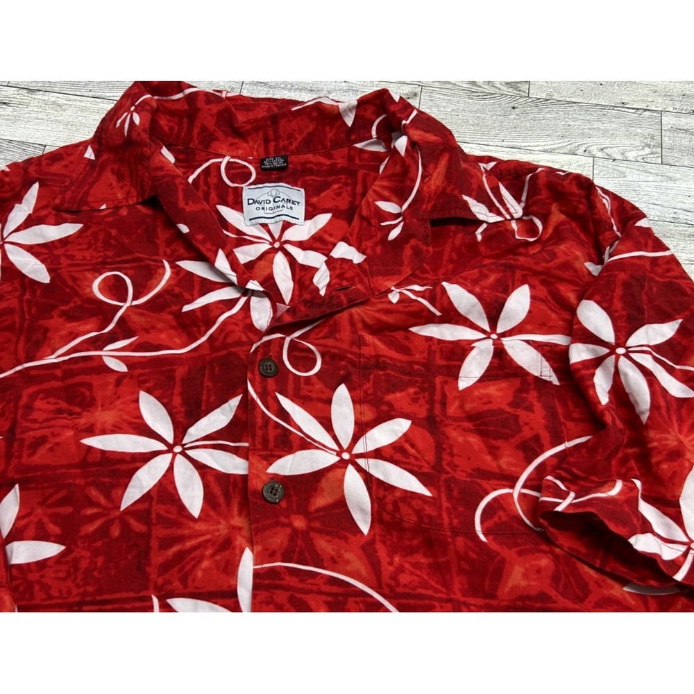David Carey Mens Originals Shirt 2XL Floral Short Sleeve Button‎ Up Hawaiian 2X